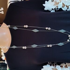 Two Strand Silvertone Necklace